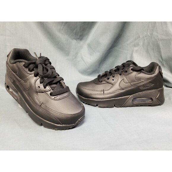 Nike Air Max 90 LTR (PS) Sneakers Leather Triple Black Size 13.5c NEW NO BOX! - Picture 1 of 11